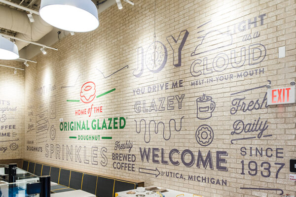 Rough Wrap for Textured Surface at Restaurant, a retail signage display