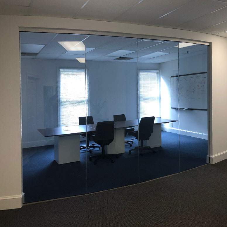 Office window decals with one way privacy film