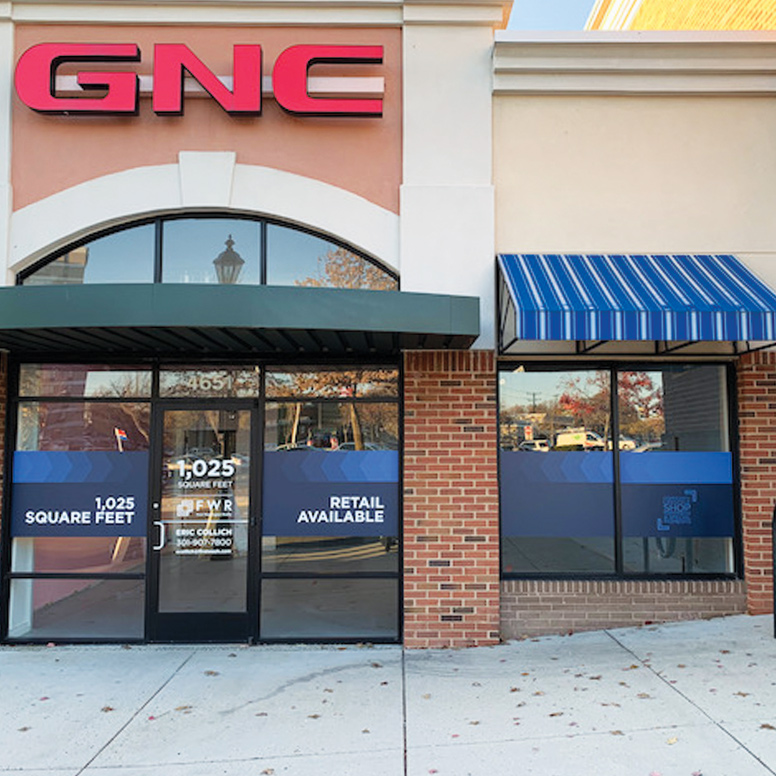 Adhesive window vinyl for first washington realty