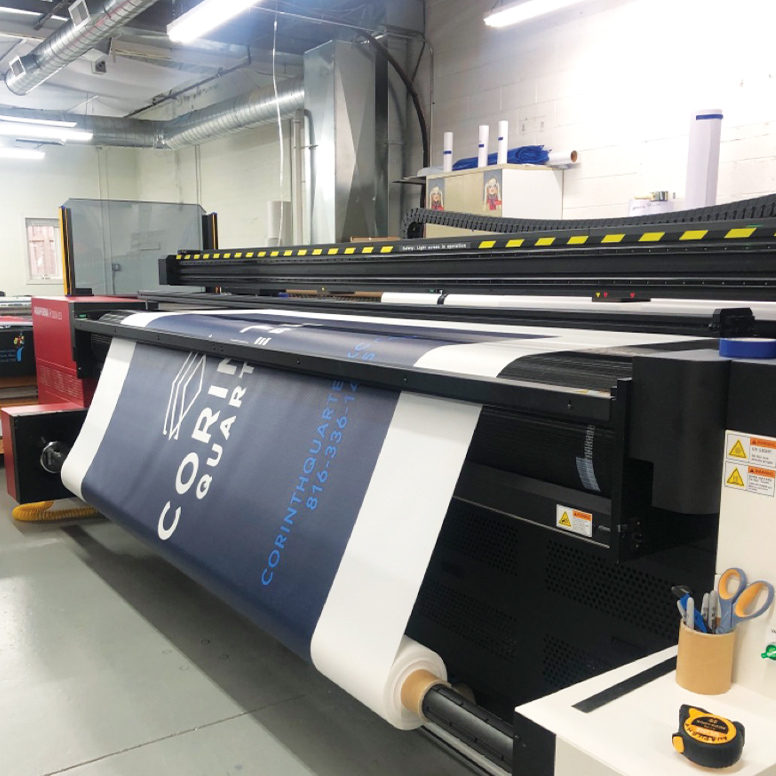 Mesh Vinyl banner barricade printing for First Washington Realty