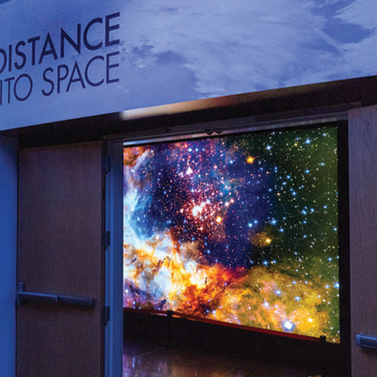 SEG Lightbox with Silicone Edge Graphics for Signage in Space Museum