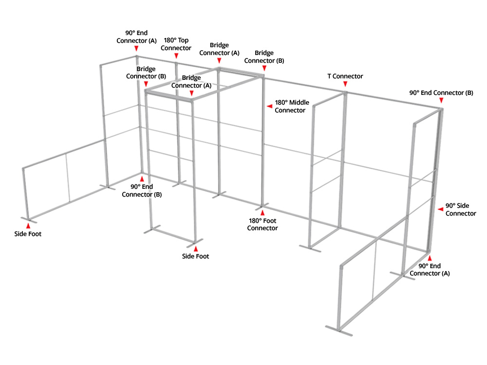 Modular configuration for trade show display booths