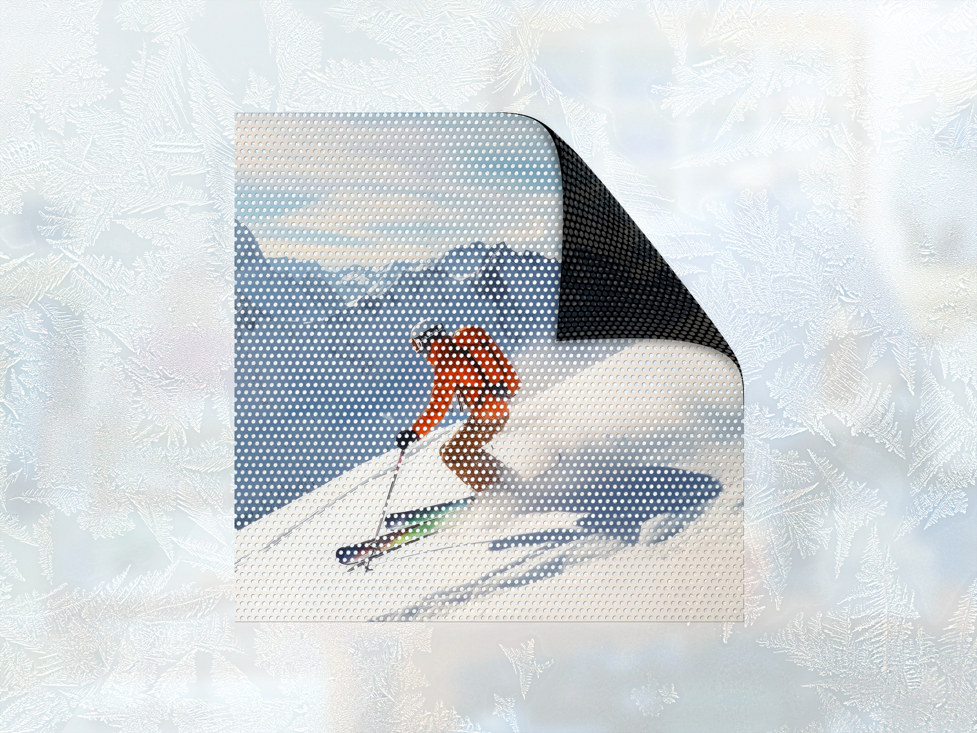 Cold weather perforated vinyl for installation in winter climates