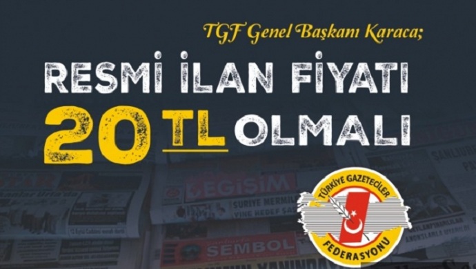 TGF : "Resmi ilan fiyatı 20 TL olmalı"