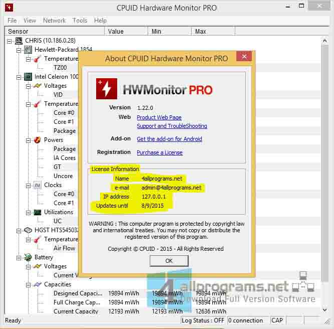HWMonitor PRO v1.22 Full Keygen Activator All Programs