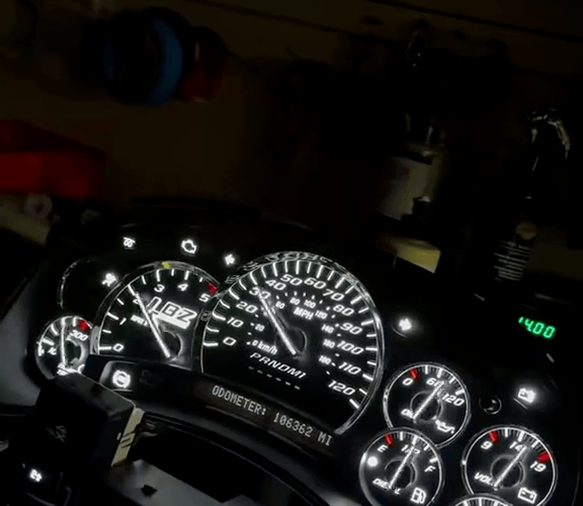 Custom GMT800 LBZ Duramax LED Instrument Cluster