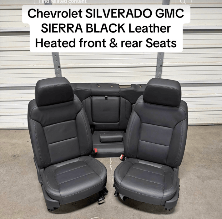 OEM Chevrolet Silverado/GMC Sierra Black Leather Heated Seat Set