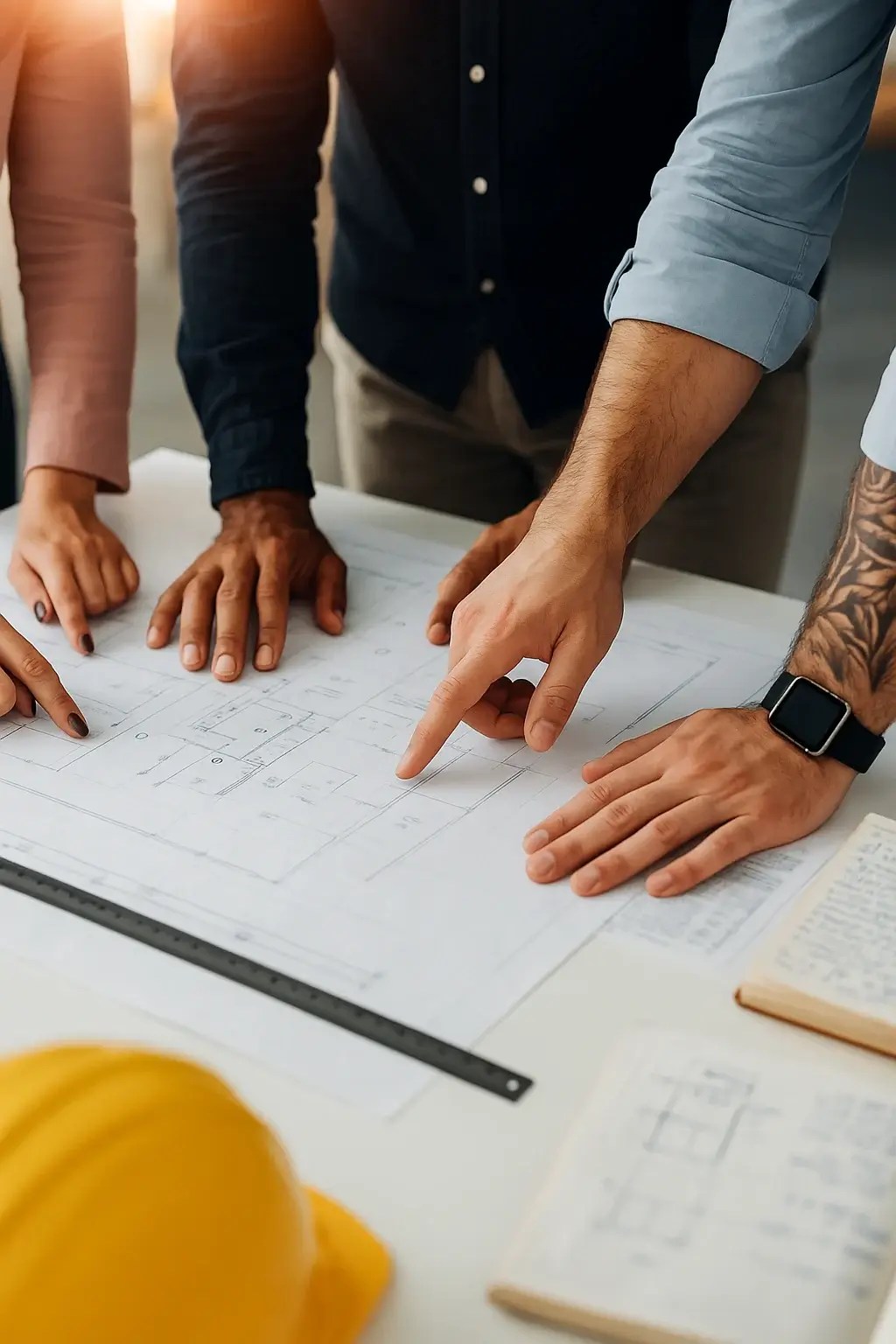 Home remodeling professionals planning renovation project