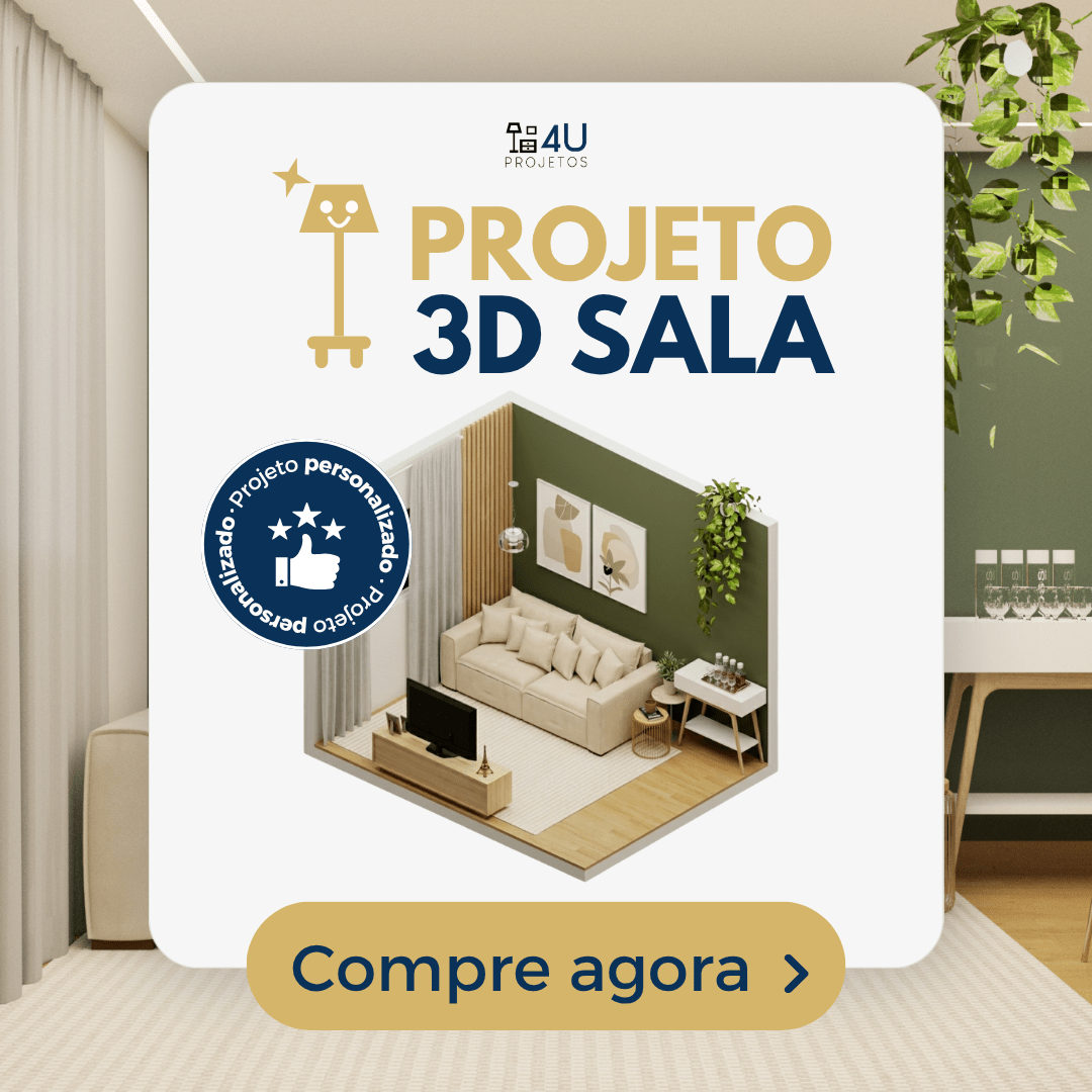 Projeto 3D de Sala da 4U Projetos