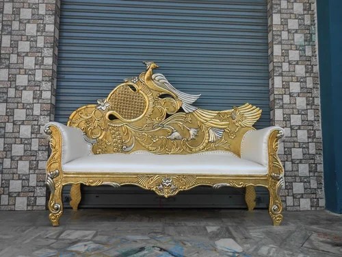 Wood White Gold Color Peacock Design Wedding Sofa Rs 32000 Piece Id 16627706255