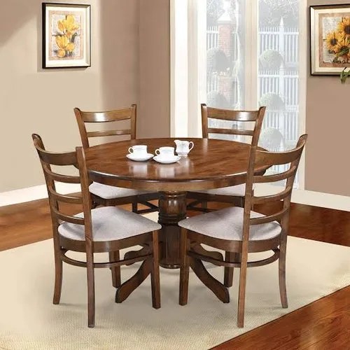 Sonu Furniture Brown Wooden Round Dining Table Set Rs 18000 Set Id 22126969697