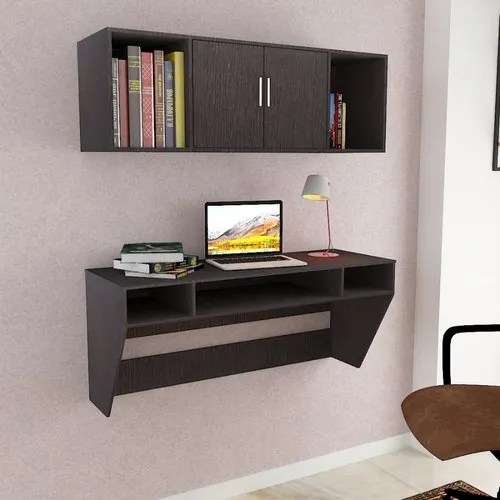 Brown Rectangular Cj Interio Wooden Wall Mounted Study Table For Home Size 120x60x37 Id 22033020248