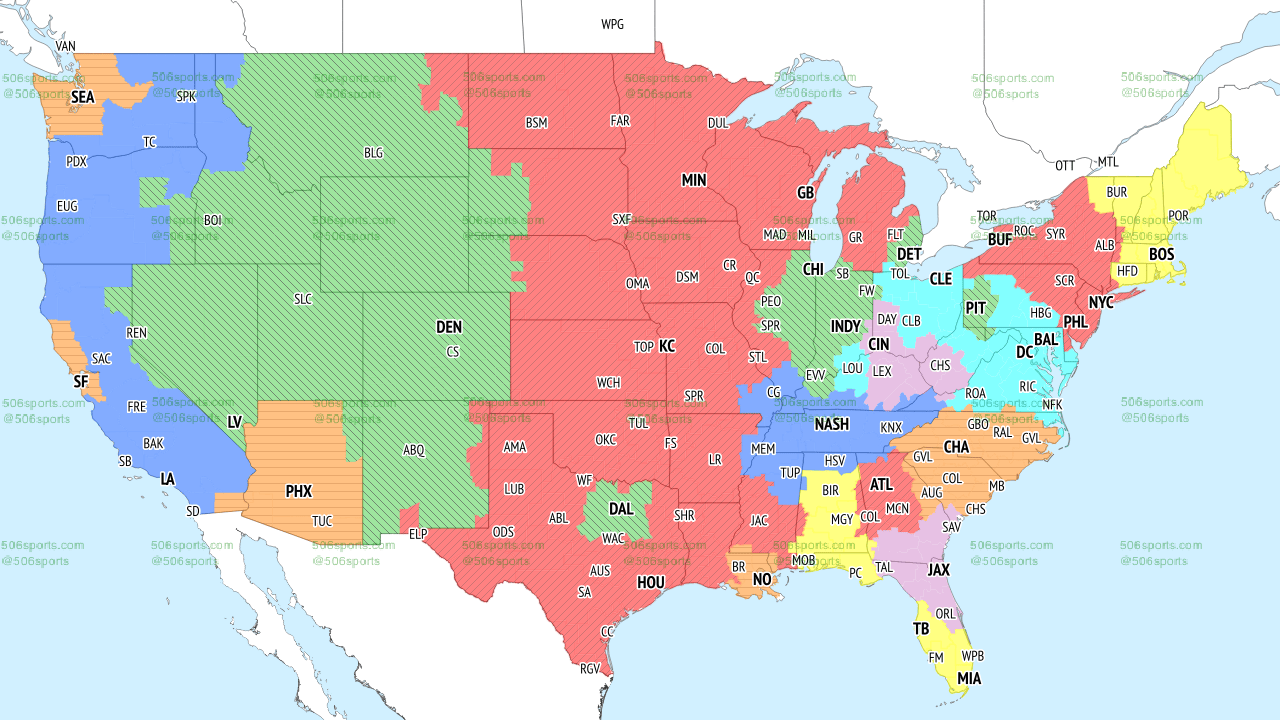 NFL Coverage Map Week 2 Complete TV Broadcast Schedule For FOX CBS 02 CBS 