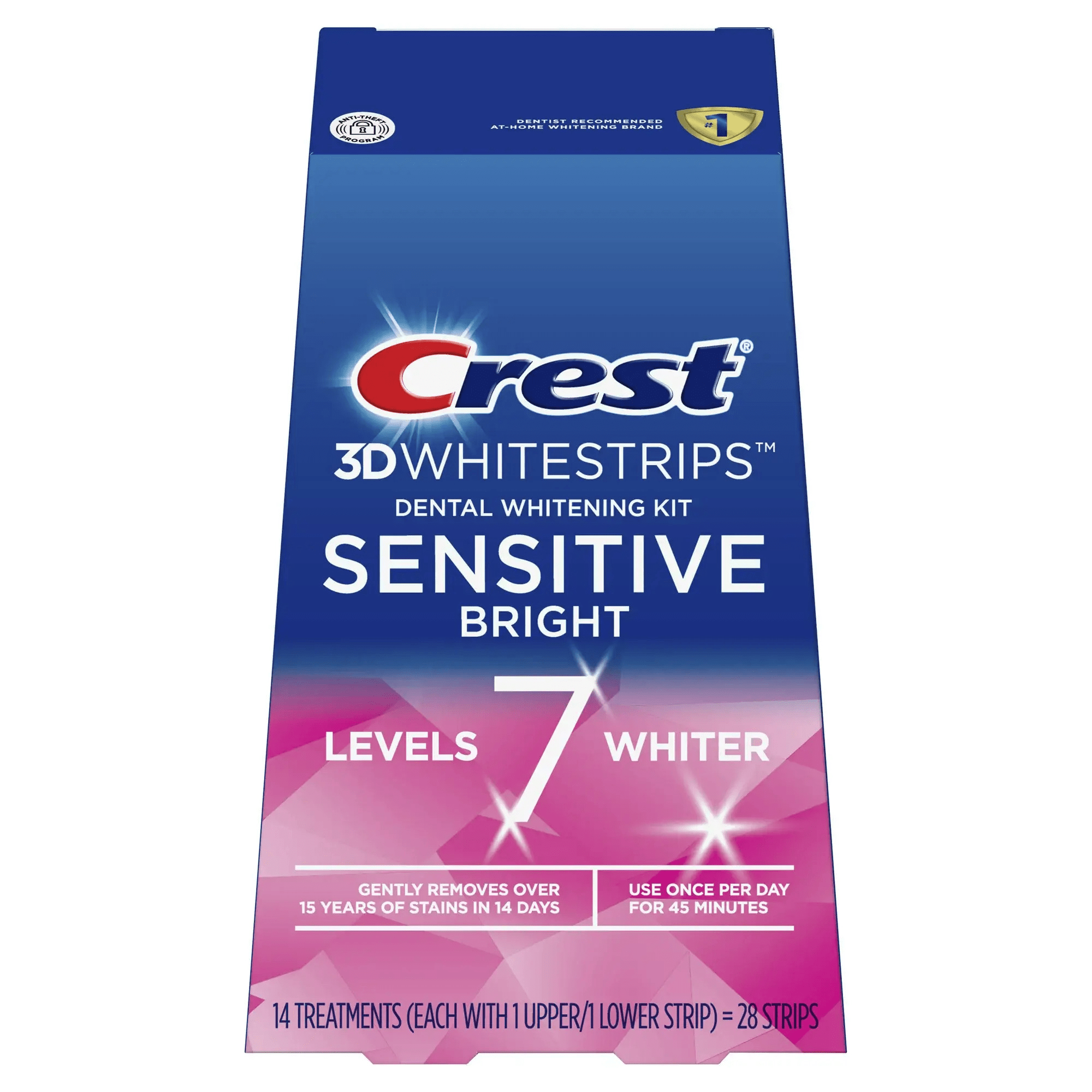 Crest 3D White Sensitive White Teeth Whitening Strips, Level 7