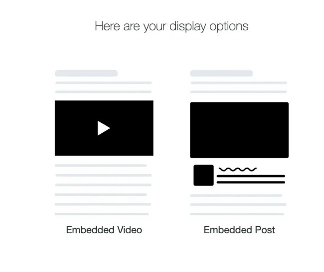 embedding a video from x with two options for html embedding code