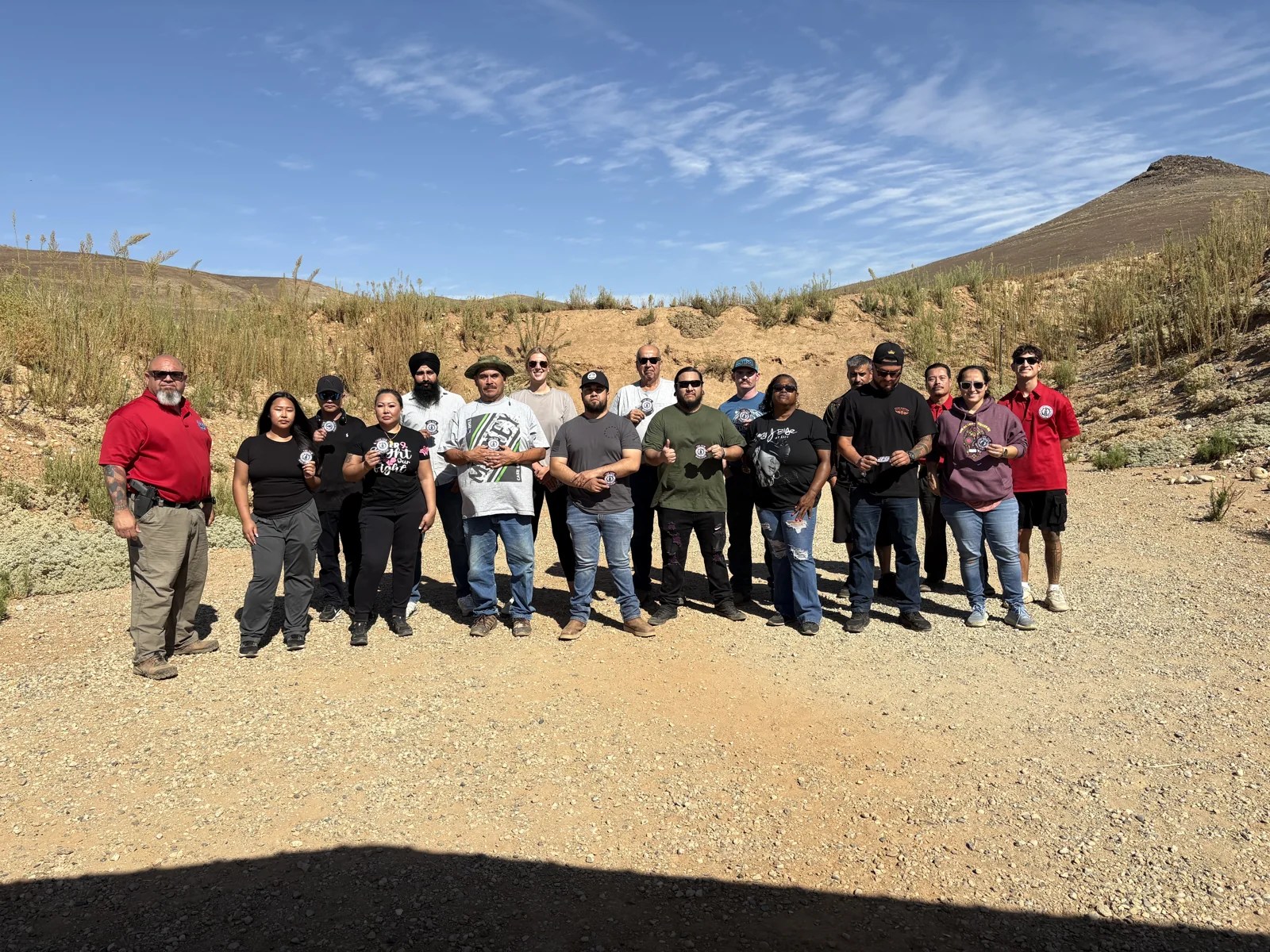 559CCW class group at Fresno Rifle and Pistol Club after range training