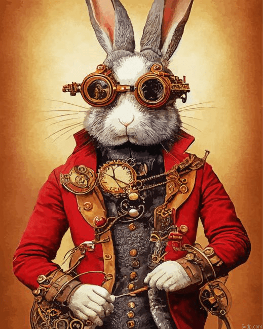 Mr Steampunk Rabbit 5D Diamond Painting