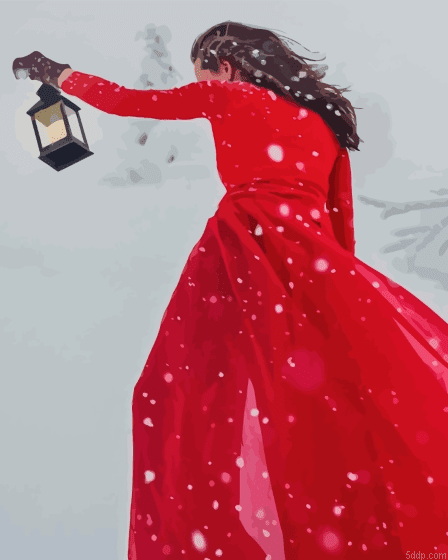 Woman In Red Diamond Painting