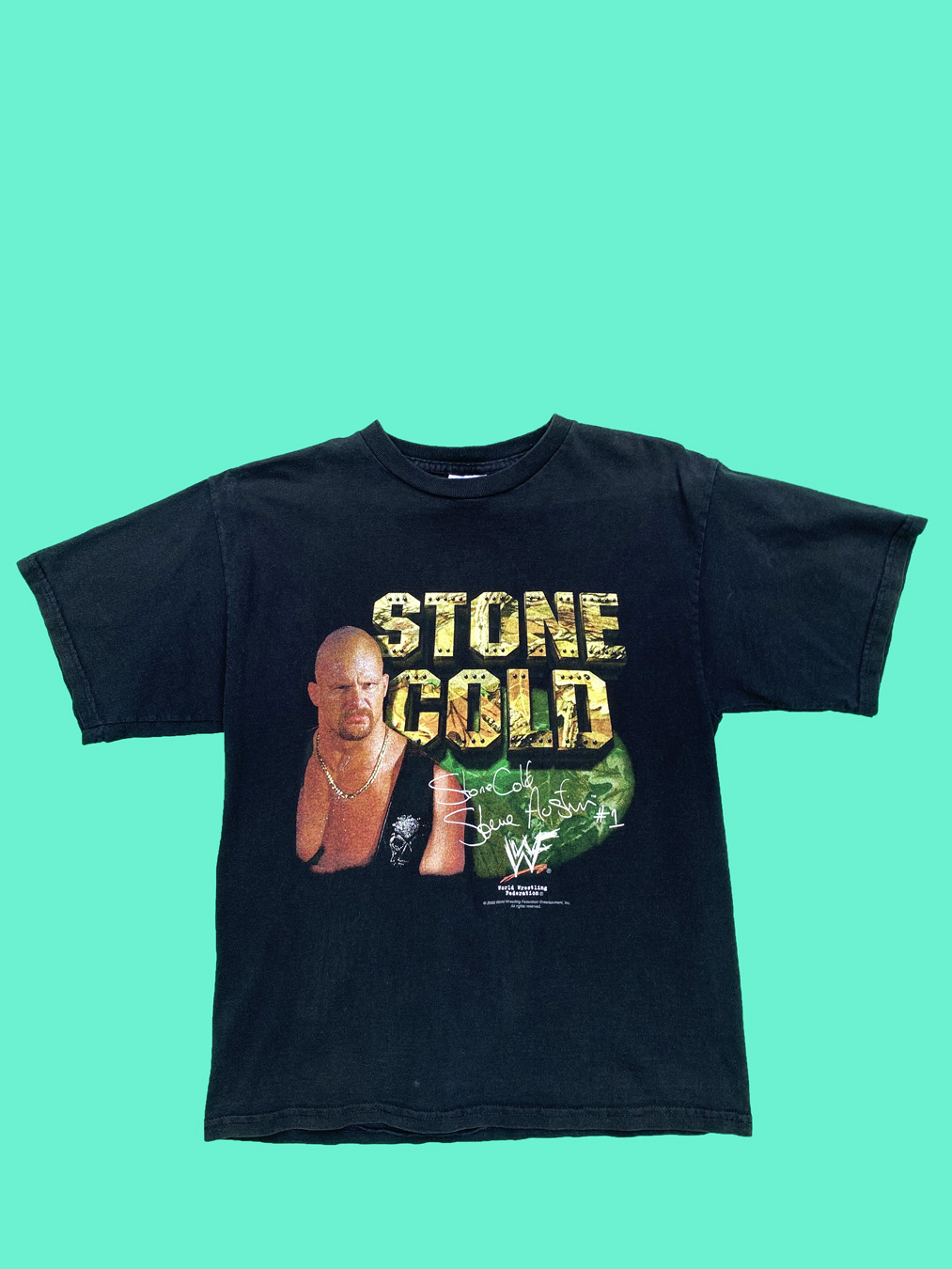 2000 WWF Stone Cold Steve Austin Camo T-Shirt - 5 Star Vintage