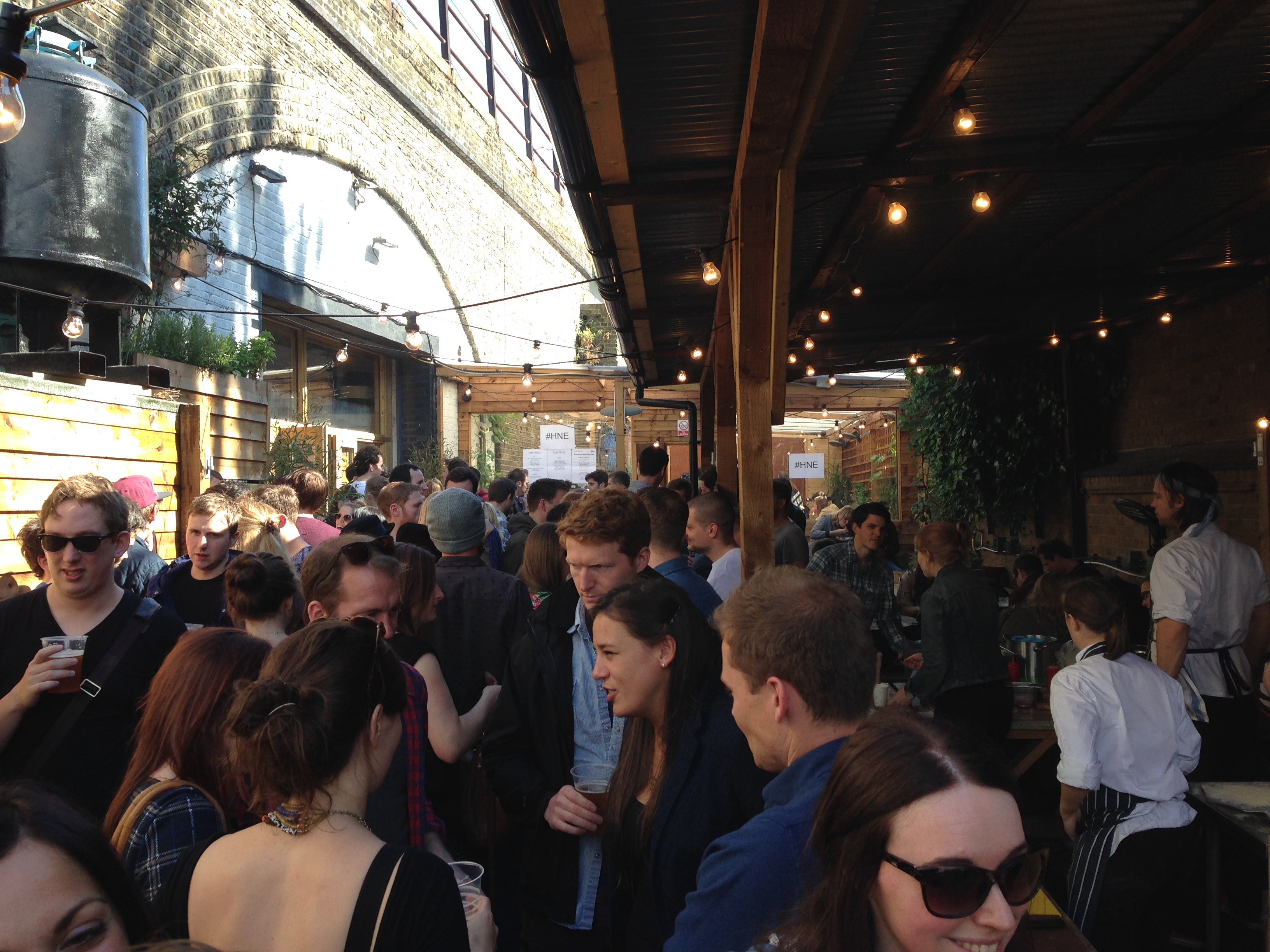 Crowd outside