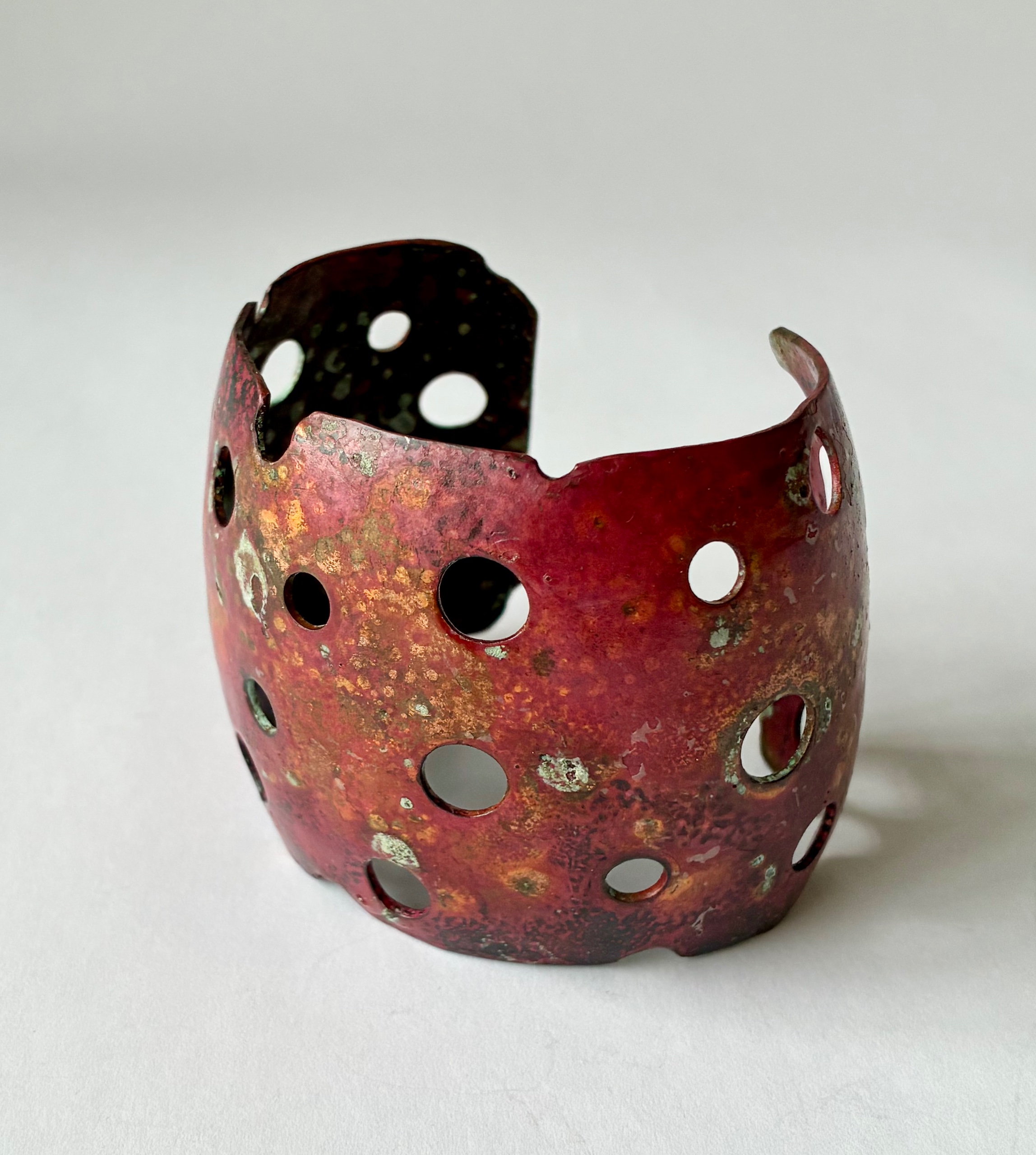 Holey Copper Cuff - bracelet
