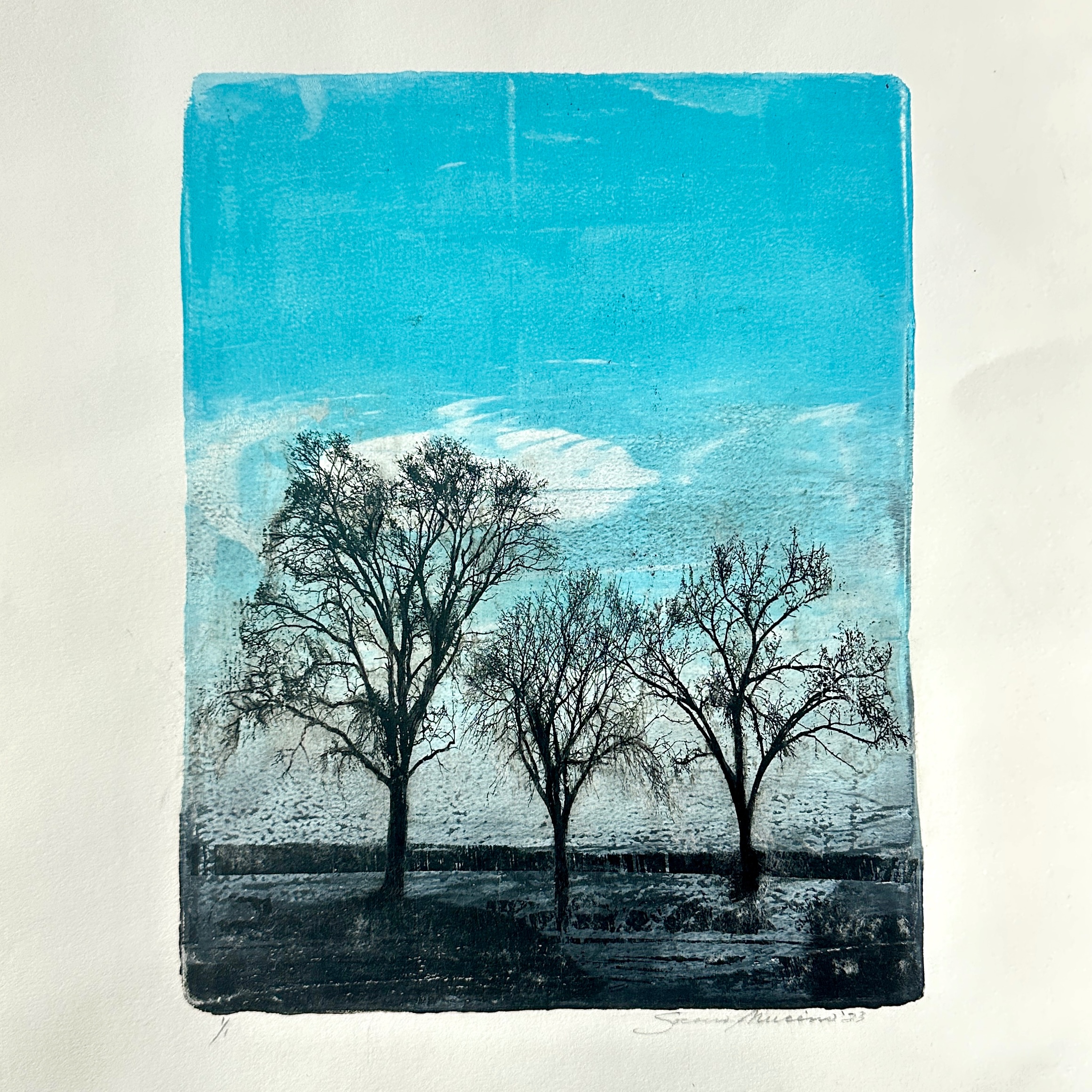 Monoprint Trees - print