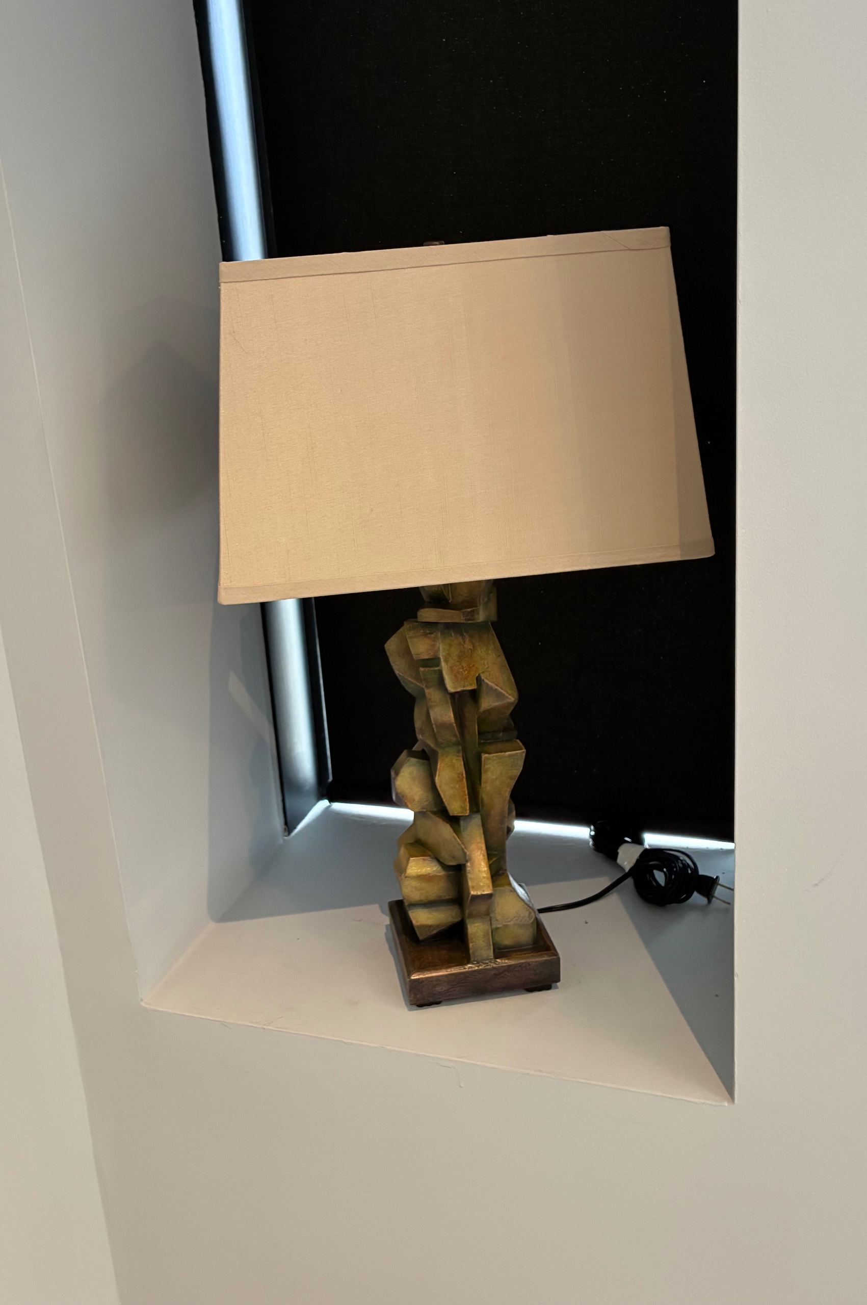 Wood Lamp w/Rectangular Shade