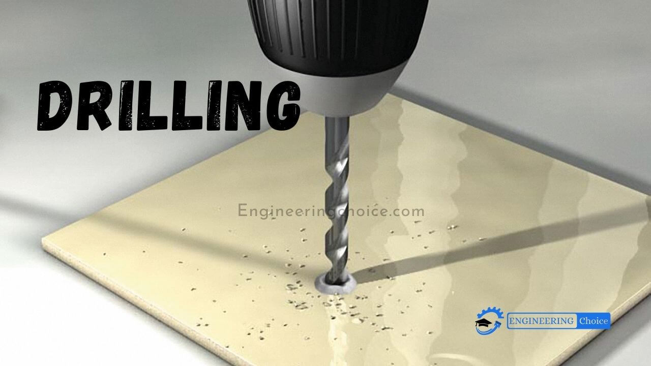 Drilling is a cutting process that uses a drill bit to cut a hole of circular cross-section in solid materials. The drill bit is usually a rotary cutting tool, often multi-point. Instead, the hole is usually made by hammering a drill bit into the hole with quickly repeated short movements.