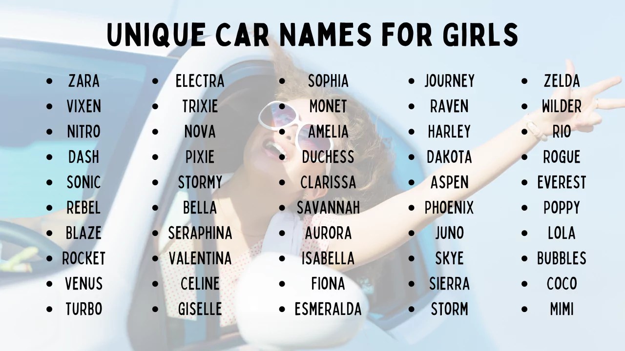 Unique Car Names for Girls