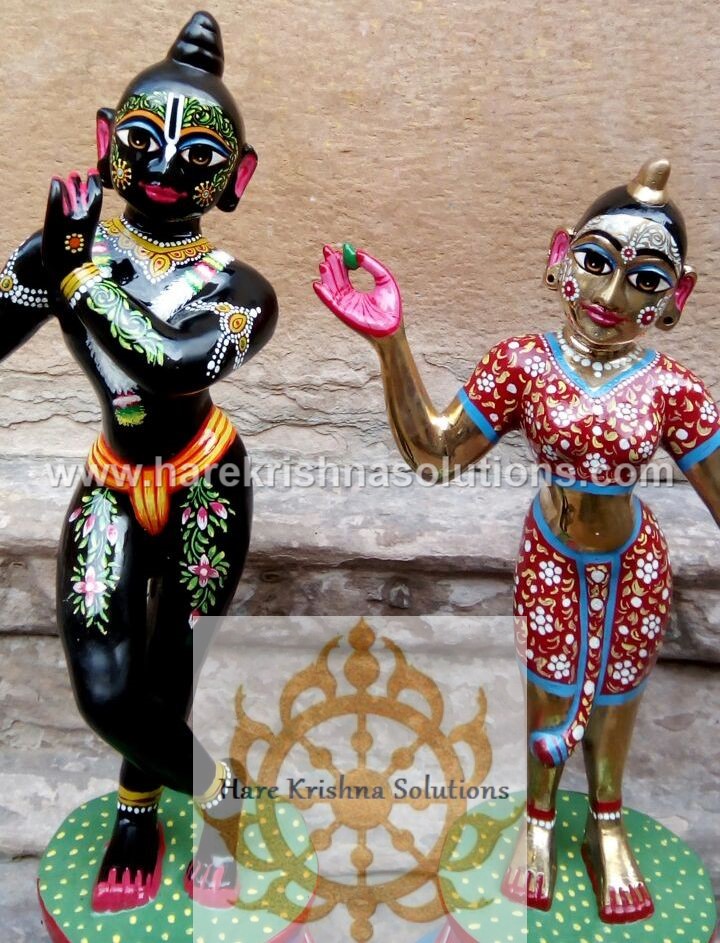 12 Inches Lord Radha Krishna Deity /Murty/Statue/Vigraha (Metal