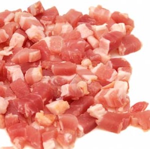 lardons crus #5 porc graisse viande crue nourriture lard chair grasse alimentation cuisine cochon , raw diced bacon pork grease meat food blubber flesh fat kitchen pig