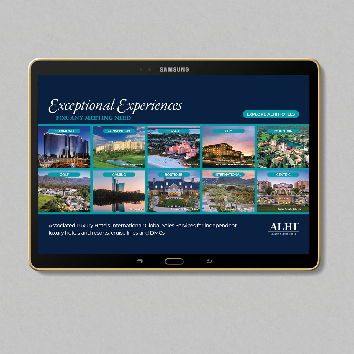 Associated Luxury Hotels International marketing collateral by 78Madison