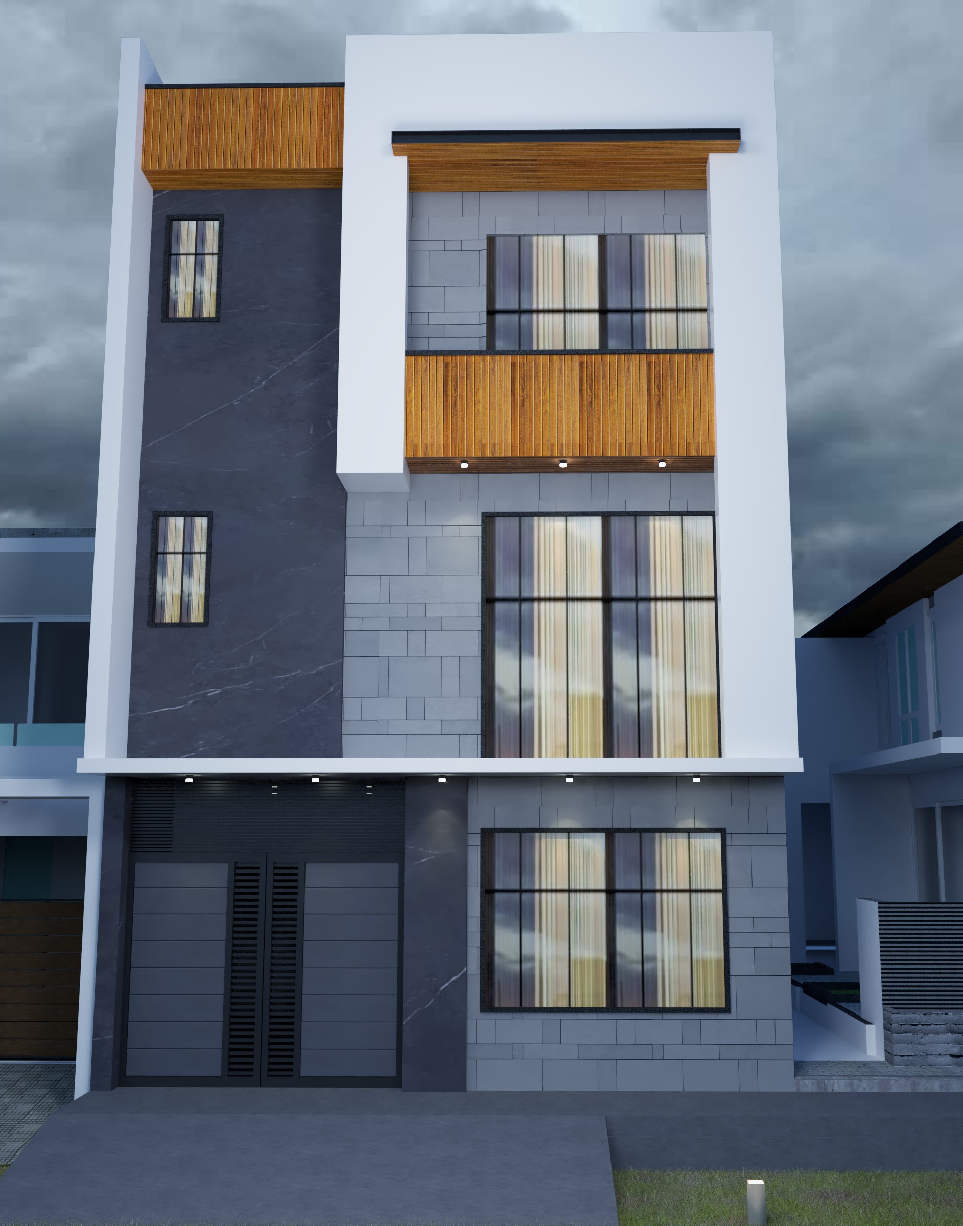 Modern house plan front elevation design of small house 20 feet