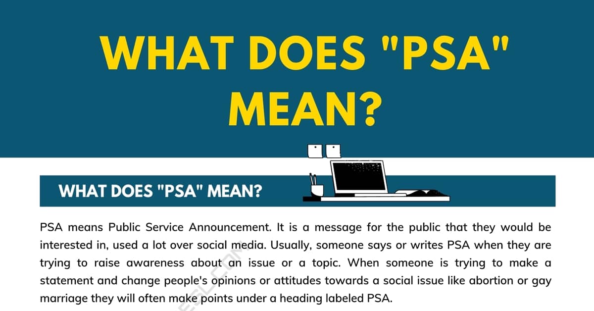 What does "psa" mean, and how do you use it? • 7esl