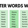 1900+ Great Examples Of 5 Letter Words With R In English • 7ESL