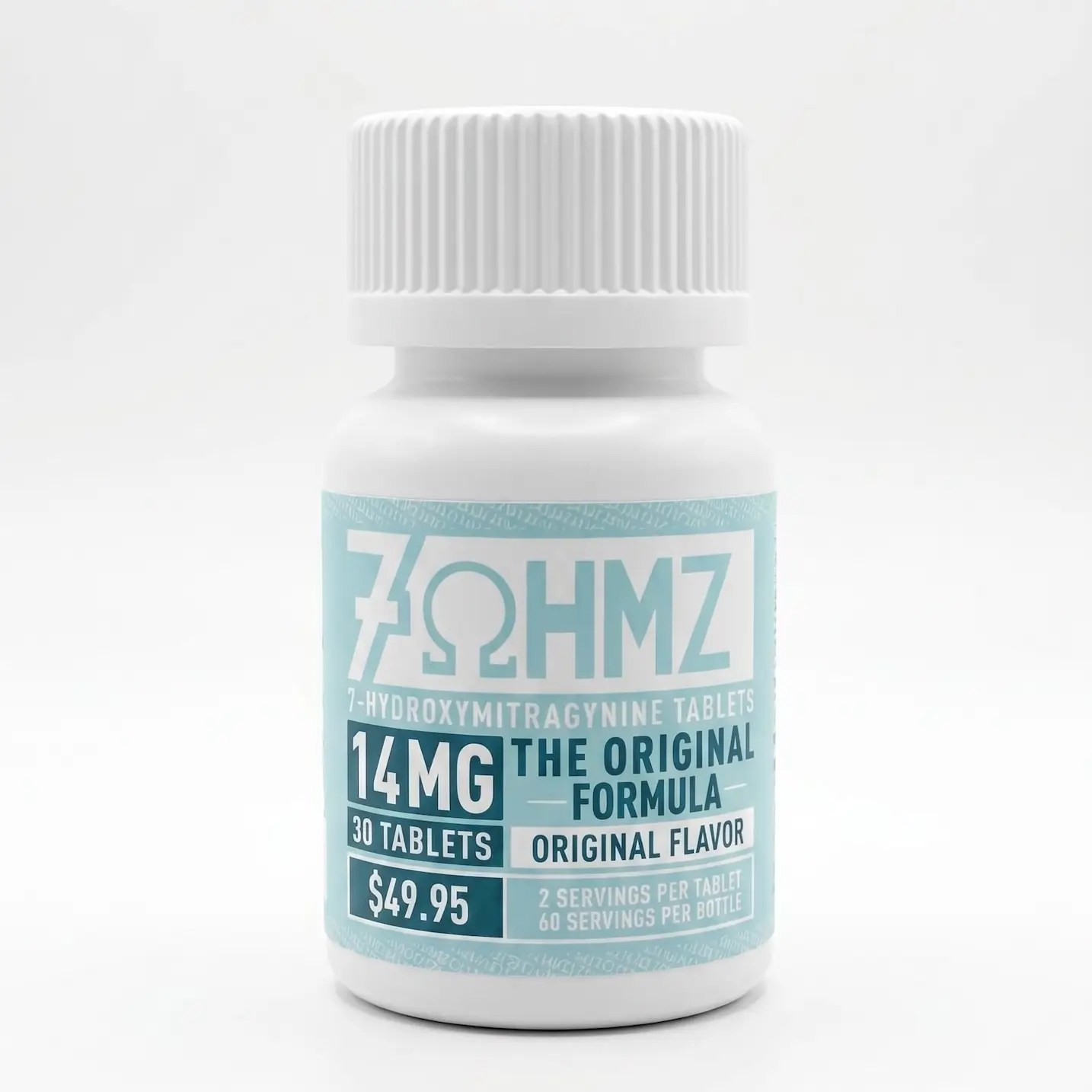 White bottle with a ribbed cap and a light blue label showing the dosage '14MG' and 'The Original Formula' (30 tablets)