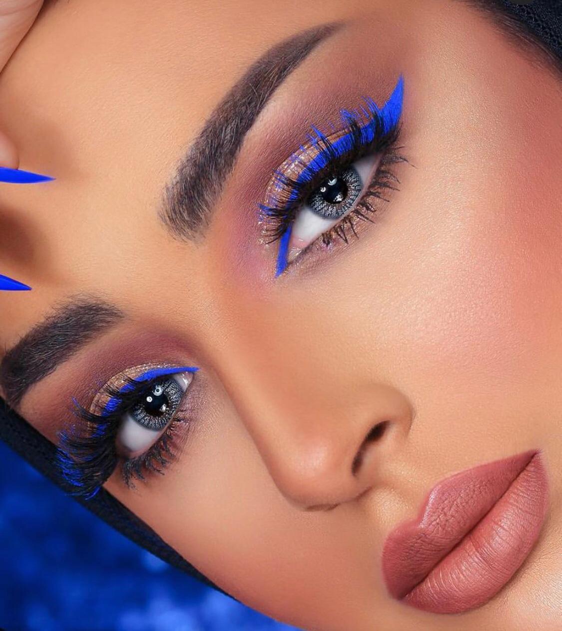 صور مكياج ازرق , اجمل ميكاب ازرق حزن و الم