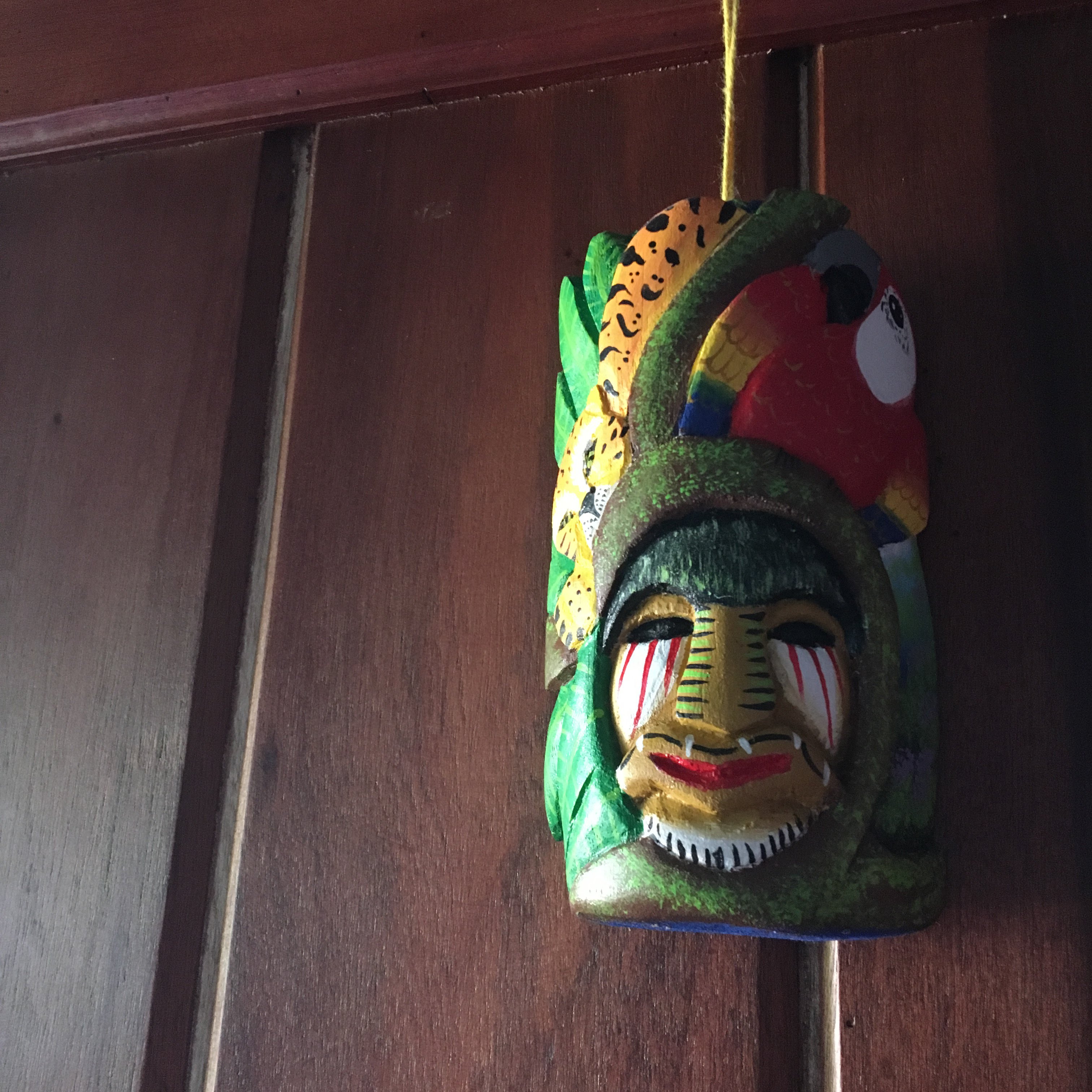 Miniature Boruca mask that my counterpart gifted me during my first couple of days in site. I may or may not have cried.