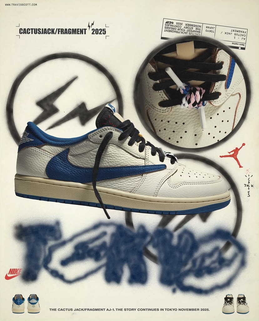ガッチャン NIKE AIRジョーダン1×トラヴィススコット×フラグメント Travis Scott（トラビス スコット）x Fragment（フラグメント）x