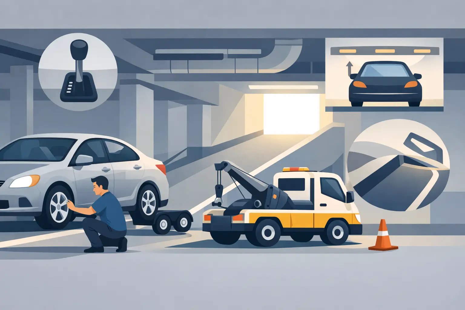 You are currently viewing 地下室車輛無法移動拖吊怎麼辦？先確認空檔、輪胎、坡道與出口高度，才能安全派車