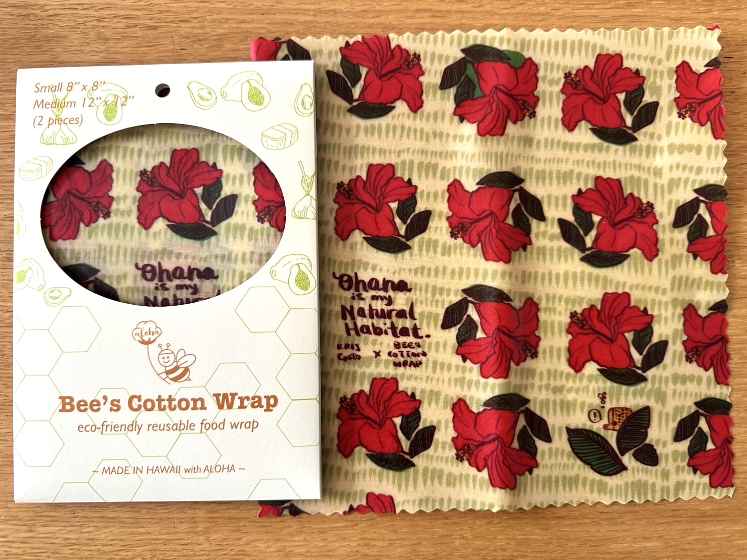 Bee's wrap (みつろうラップ）1パック 【SとMサイズ各1枚入り or L