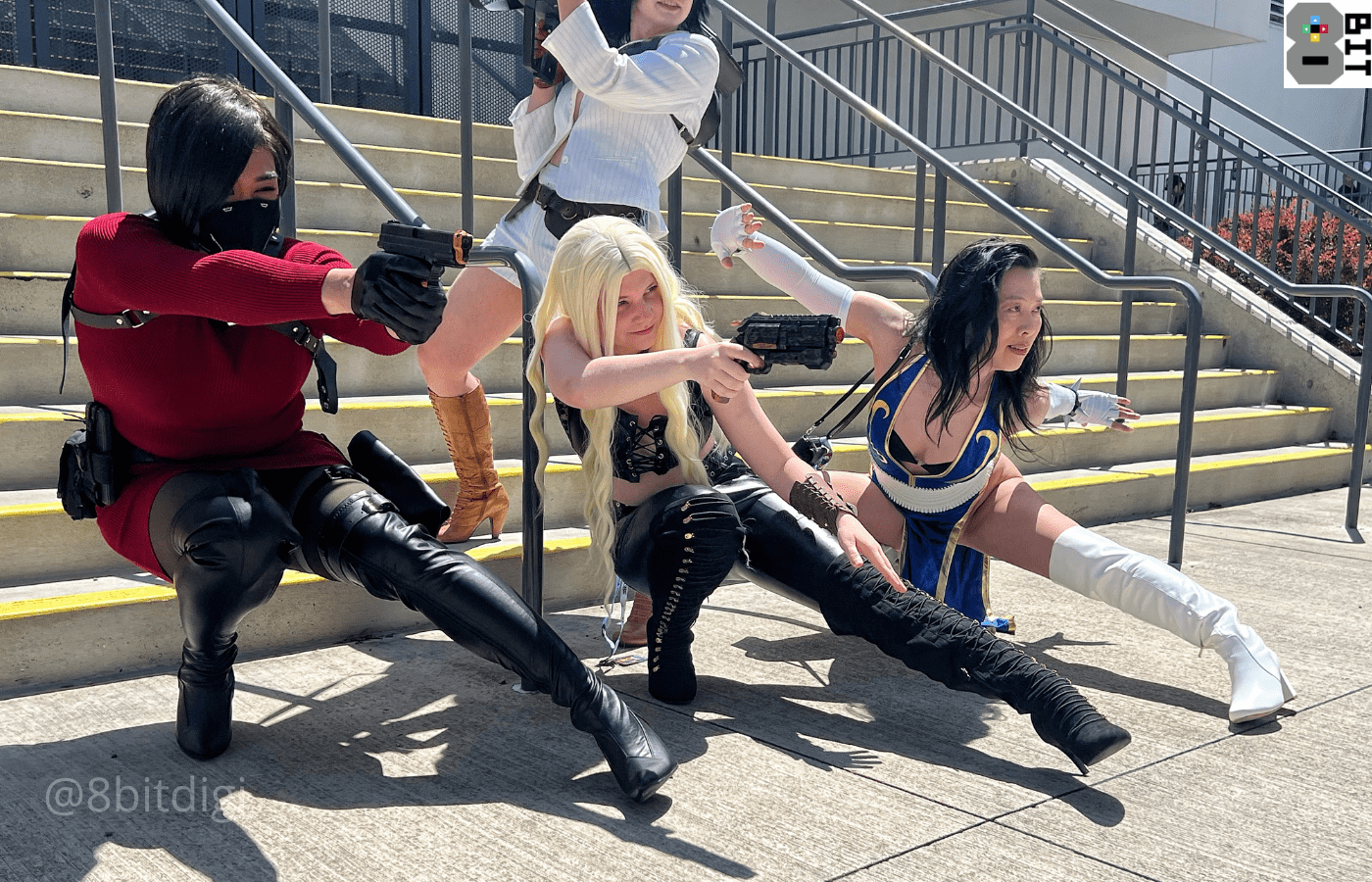 Capcom cosplayers gathering at FanimeCon 2025. 8bit/Digi