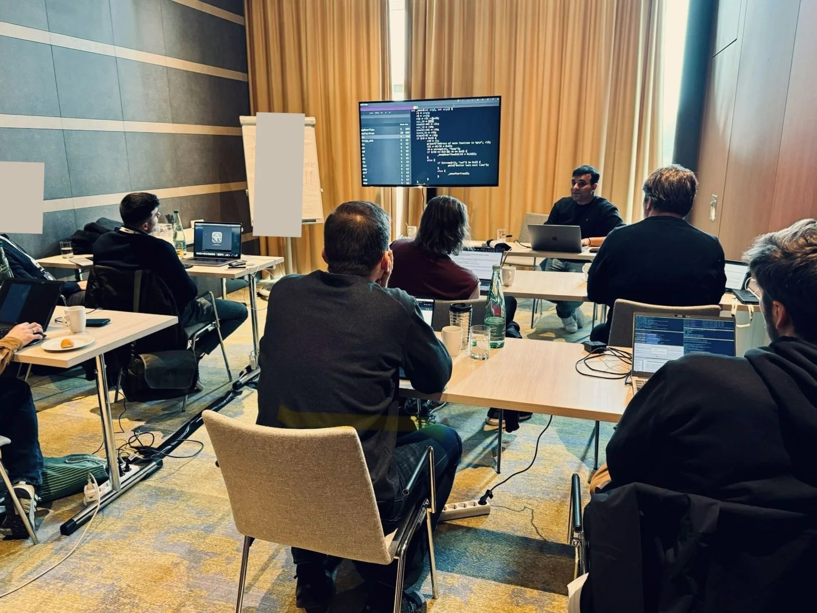 Group interaction in a mobile security training session.