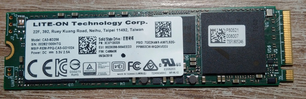M.2 pcie gen3 x 4 lane ssd. Dysk Ssd Lite On Ca3 8d256 Nvme M 2 7690656542 Oficjalne Archiwum Allegro