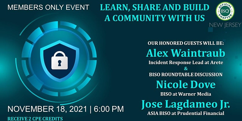 (ISC)2 New Jersey Chapter November Event