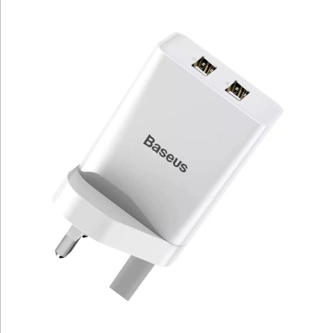 Baseus Speed Mini Dual U Charger 10.5W（UK) White