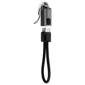 Porodo Chargeloop Keychain Data Cable USB-C to Lightning - Black