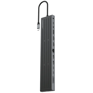 Powerology Nexis 13-in-1 Multi-Display USB-C Hub & Laptop Stand - Black