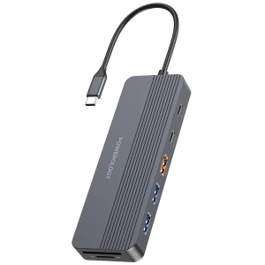 Powerology 12-in-1 USB-C Multi-Port HUB - Gray