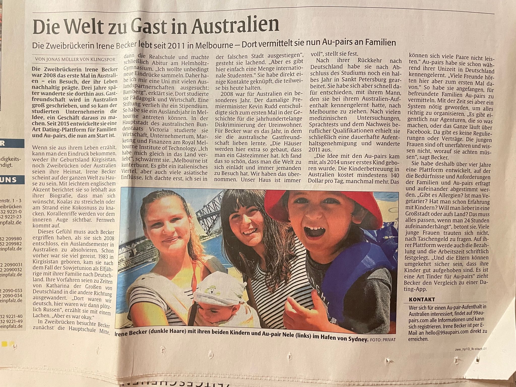 Die Walt zu Gast in Australien_Zweibruecker_Runschau